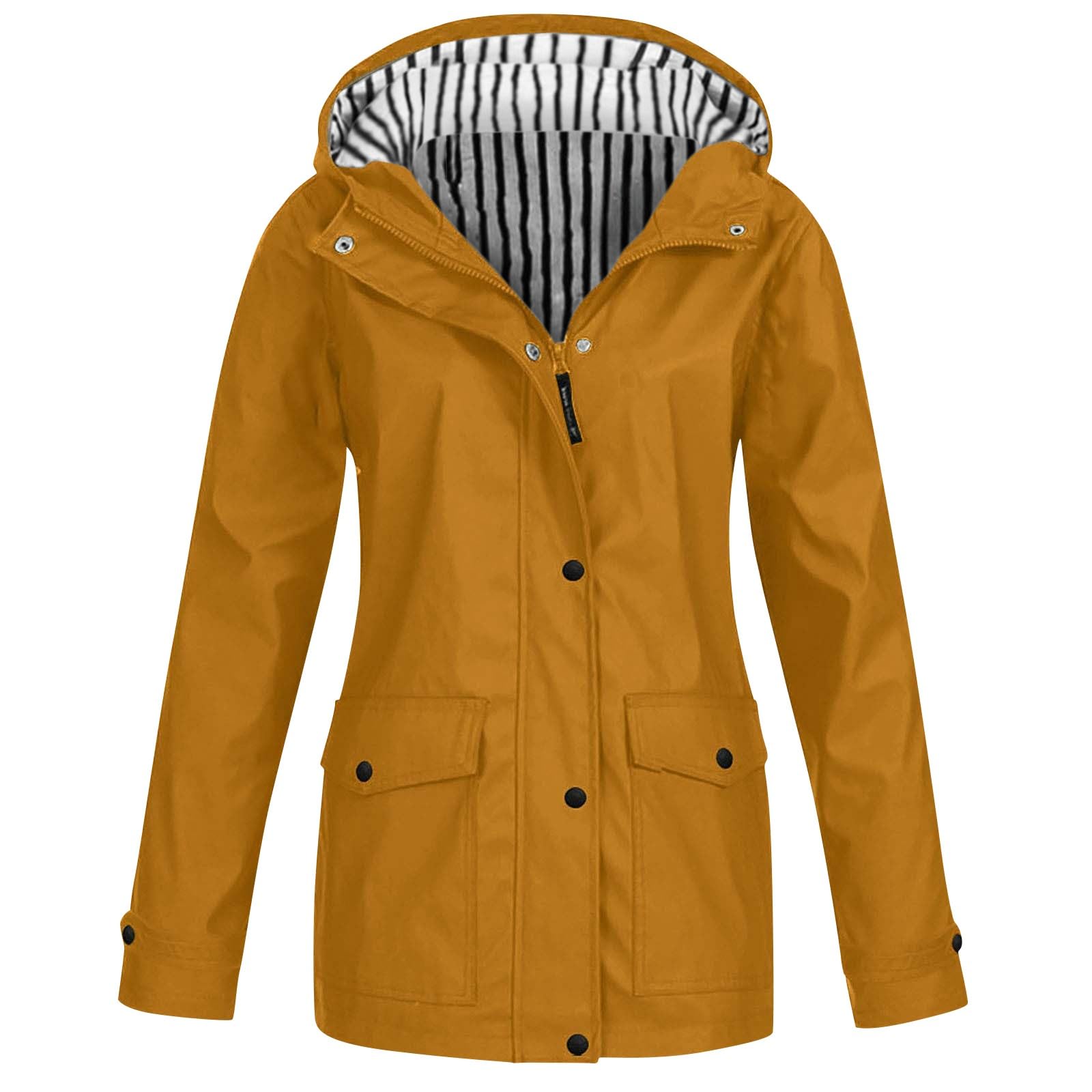 Regenjacke Damen Wasserdicht Atmungsaktiv - Outdoorjacke mit Kapuze Übergangsjacke Wandern Hoodie Jacke Rain Windjacke Leicht Regenmantel Trekking Sport Softshelljacke Bequem Freizeitjacke