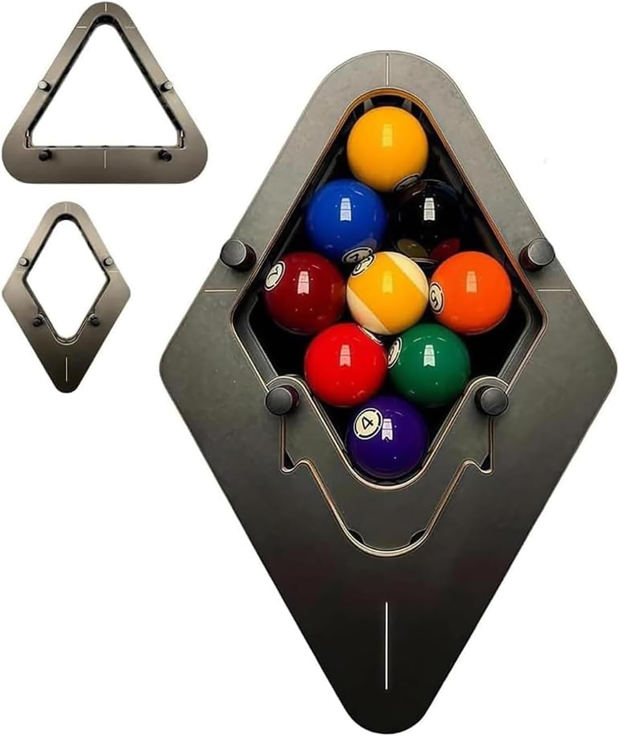 Professional 8-9 Ball Pool Rack, Precision-Engineered Aluminium Triangle for Tight, Consistent Racking, Pool Table Accessory
