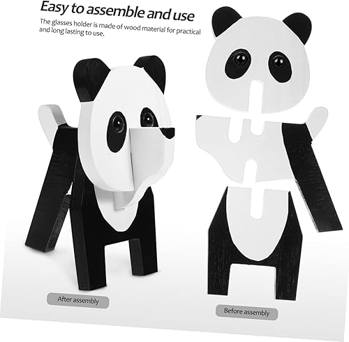 Miniatura 9 de GALPADA Soporte para gafas de escritorio, diseño animal, material de madera, 2 unidades, para sala de estar de oficina