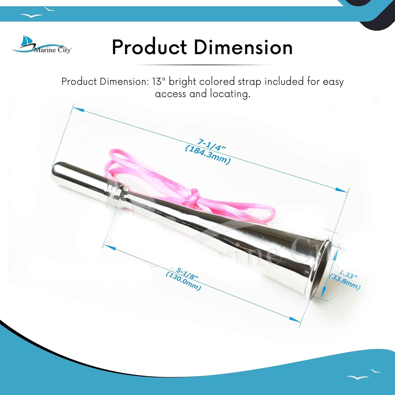 MARINE CITY Heavy Duty 304 Grade Stainless Steel Manual Handheld Air Horn – Fog Horn Loud Signal Whistle for Emergency Back Up Marines Boats yachts (Pack of 1) : Sports & Outdoors