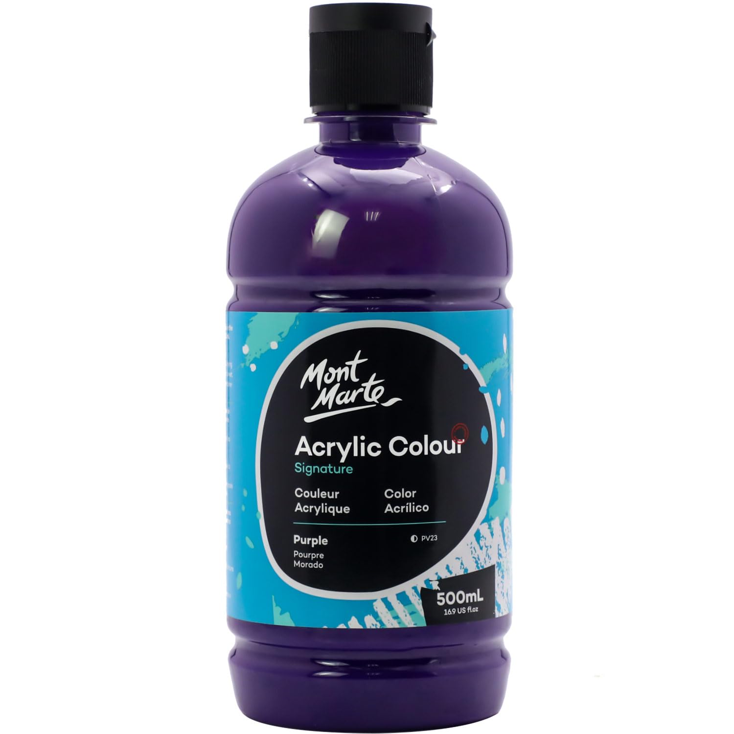 Mont Marte Colori Acrilici-Viola, 16,9Oz (500Ml), Finitura Semi-Opaca, Adatta Per Tela, Legno, Tessuto, Pelle, Cartone, Carta, Mdf E Artigianato-image