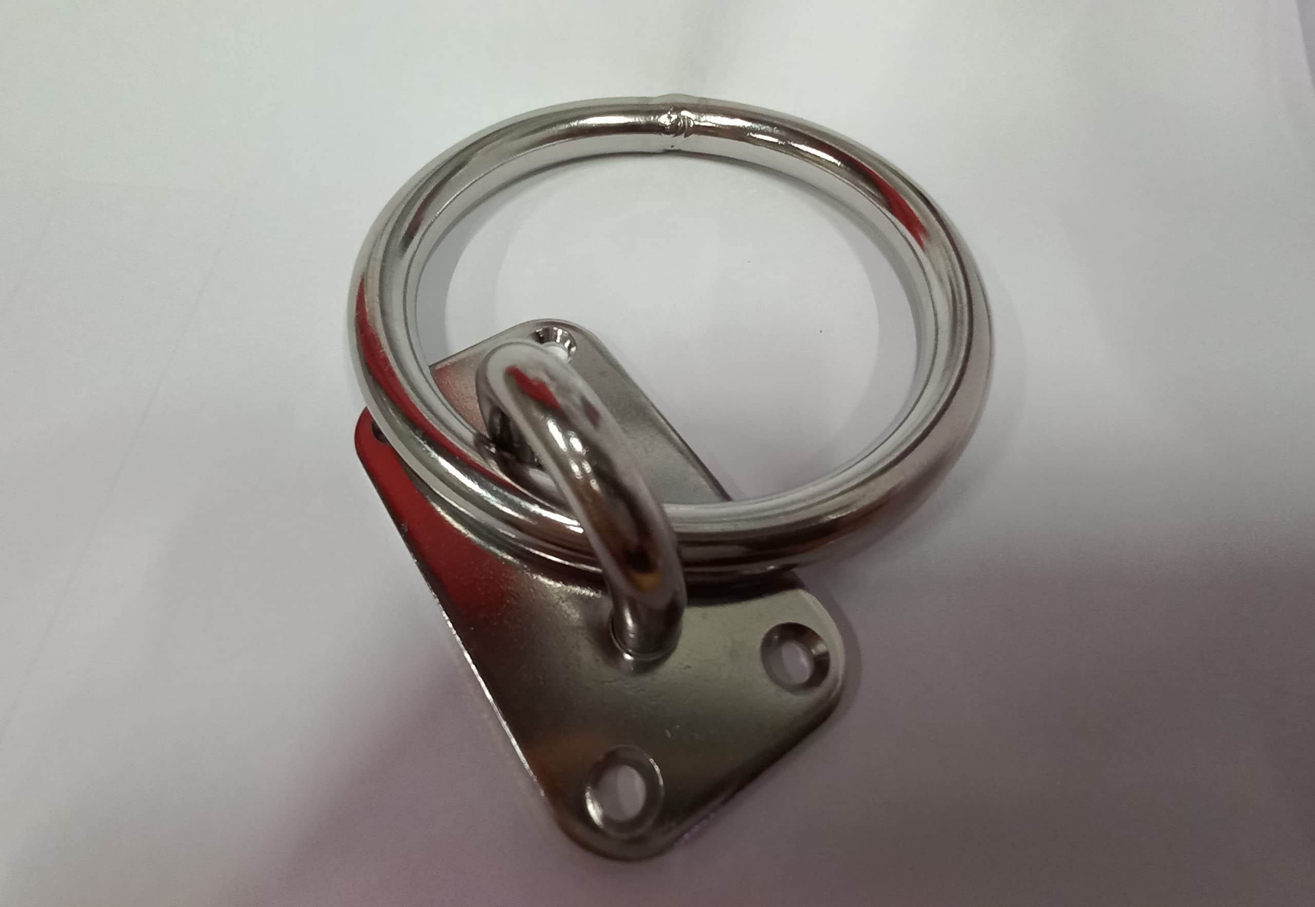 Pontet Sur Platine Inox A2 40x71mm Avec Anneau (fil 10mm) - FP INOX - Neuf