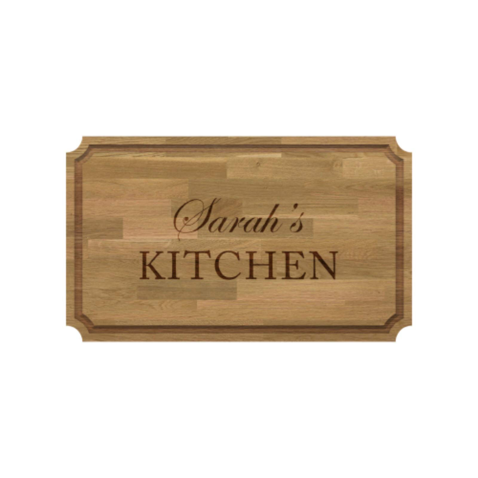 Be-Creative Tabla de cortar grande de madera maciza de roble natural, grabado y personalizable, estilo 9