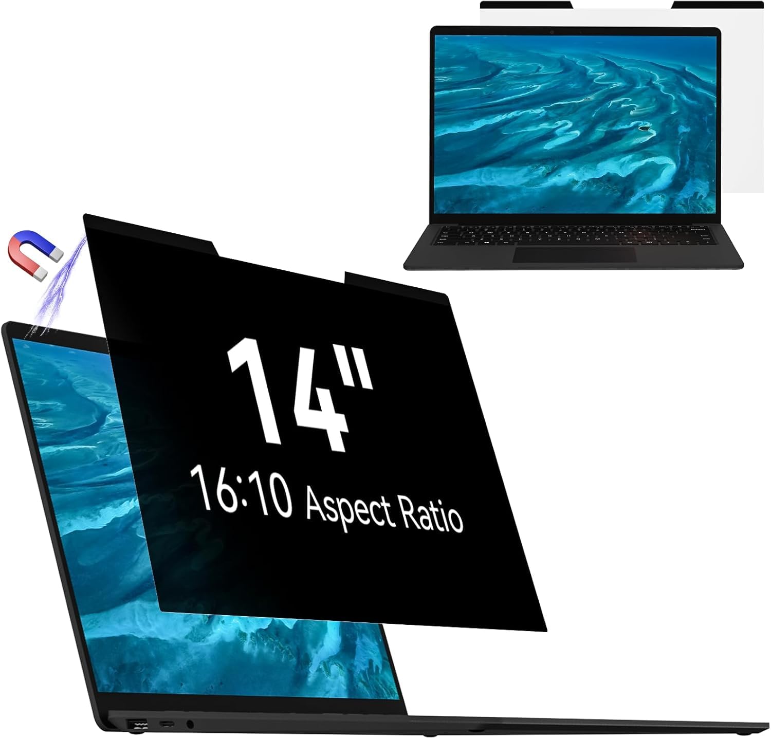 Mamol Magnetic Privacy Screen for 13.5 Inch Surface Laptop 6/5/4/3/2/1, Removable Anti Spy Glare Blue Light Filter, Microsoft Surface Laptop Privacy Screen Protector 13.5 in — view 13