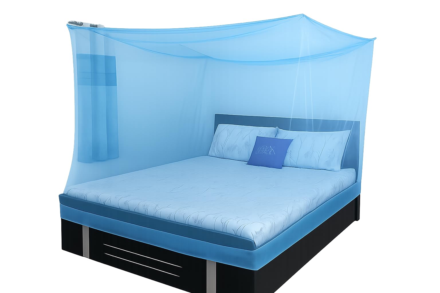 6 x 7 Feet Double Bed Mosquito Net | Foldable Polycotton Mosquito Net with 4 Hanging Points | Fine Mesh, Breathable, Washable-image-36