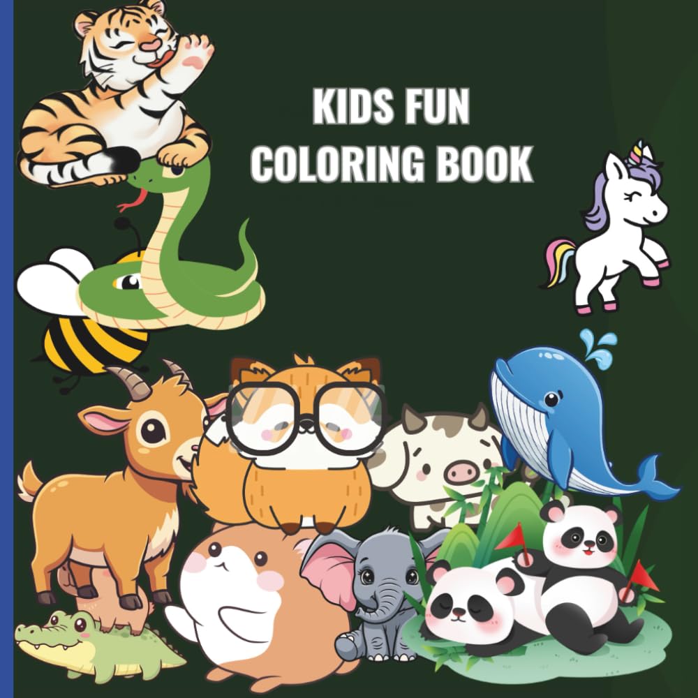 Cute animals and more collaring book for kids: Educational coloring pages with animals and alphabets for pre schoolers ages 3-5