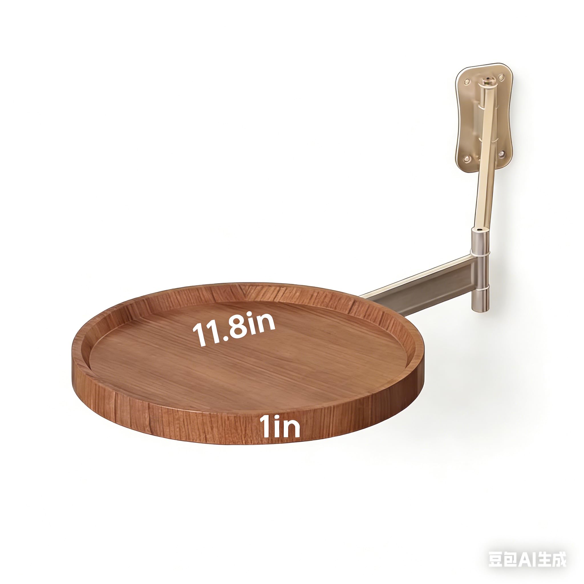 Tavolino Rotondo Pieghevole Da Parete, Tavolino Girevole Salvaspazio Con Braccio Regolabile, Tavolino Laterale Pieghevole Da Appendere Per Piccoli Spazi, Camera Da Letto, Soggiorno(White)