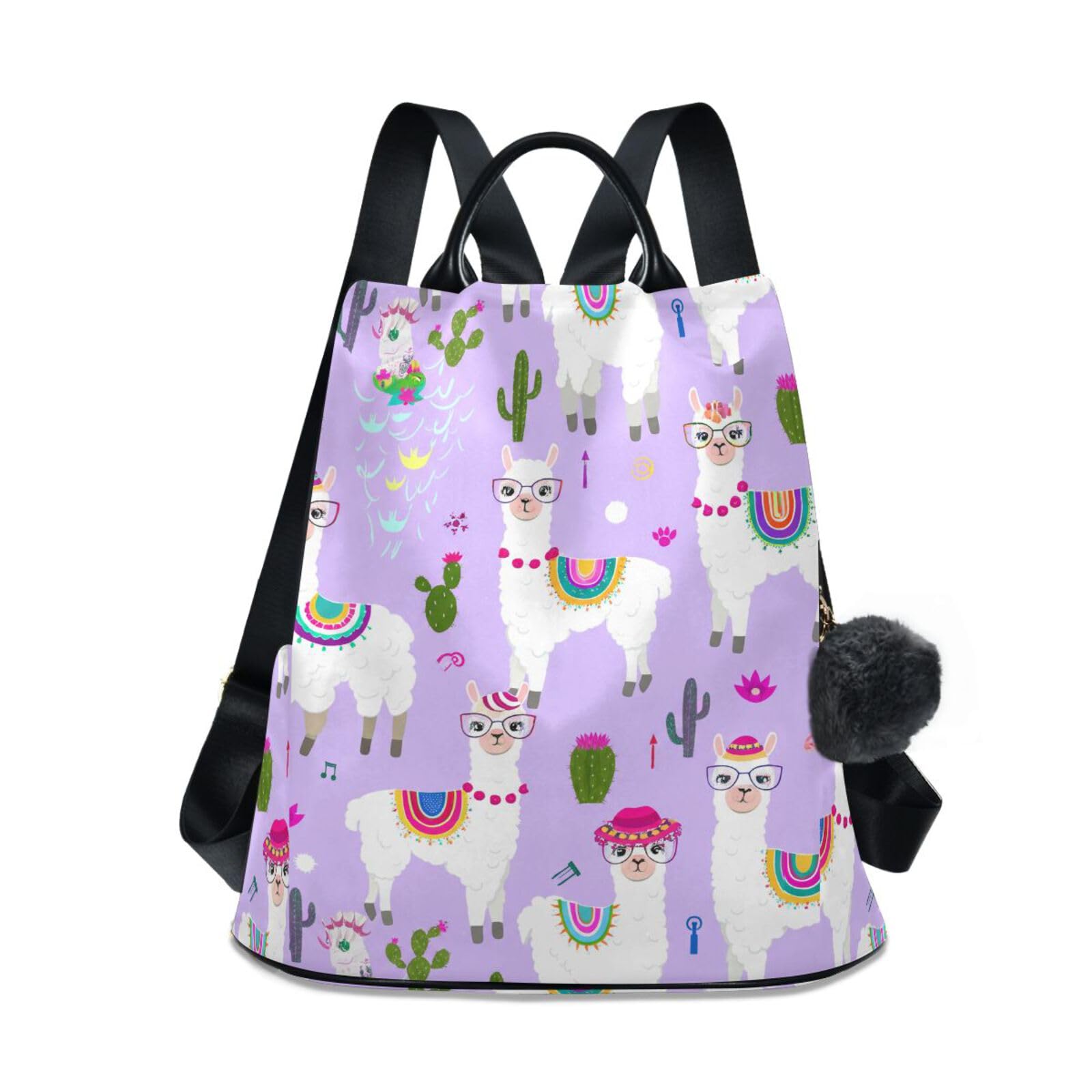 Sac à dos lamas violet fermeture éclair antivol et poignées souples - 8