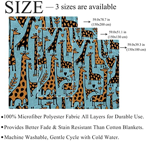 Couverture de lit moelleuse style dessin animé girafe - 5