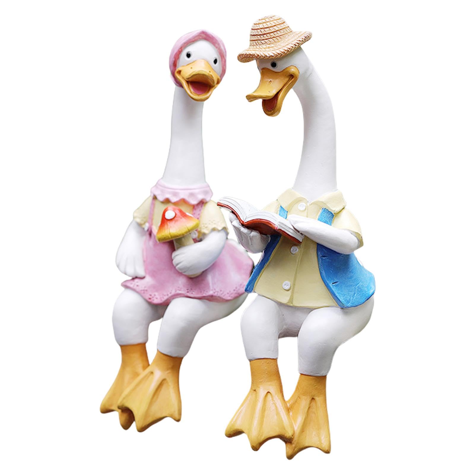 Statues de canard pour jardin résistantes pour embellir une pelouse triste