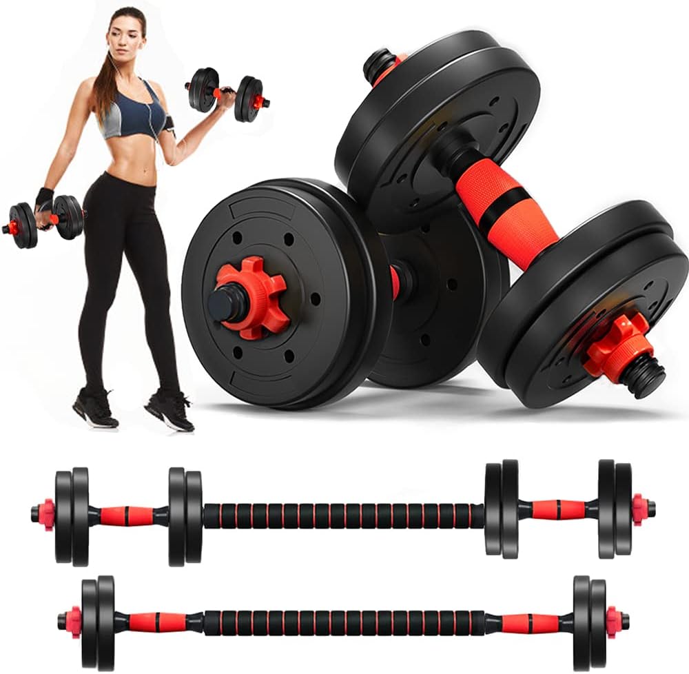 Adjustable Dumbbell Set 33 LBS Barbell Weight Set for Home