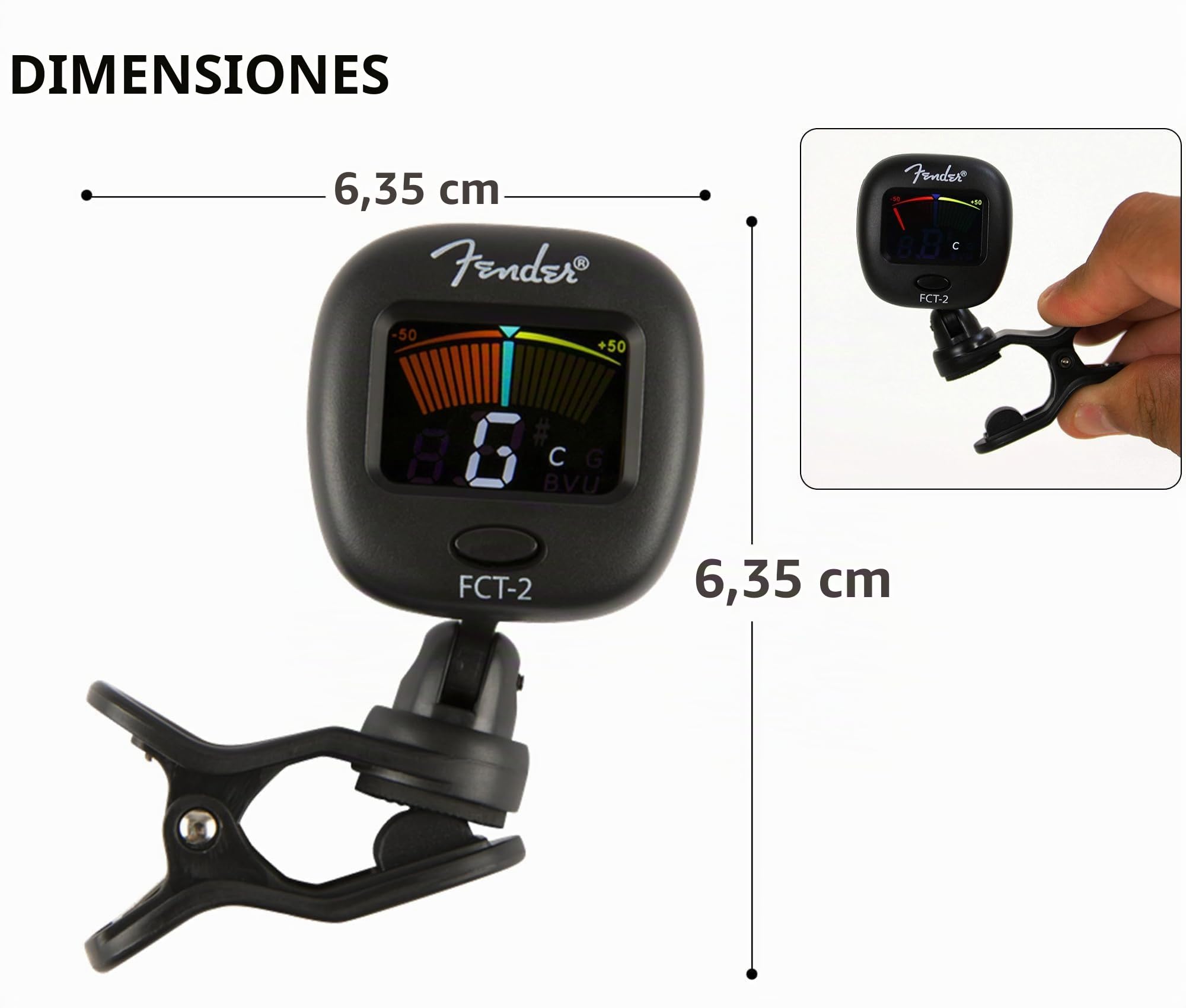 Fender FCT-2 Sintonizador de clip profesional