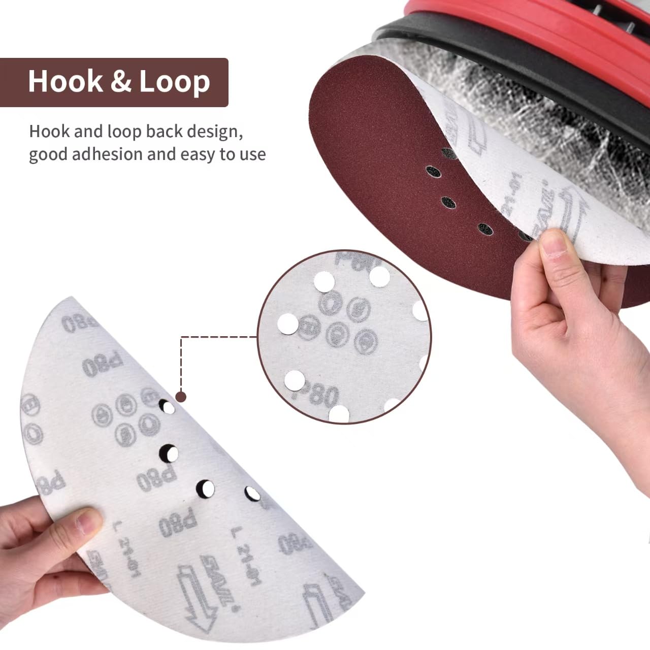 225mm Hook and Loop Sanding Discs 40 Grit, 15Pcs 9 Inch 8 Holes Sandpaper Sheet for Long Neck Sander Drywall Sander - Image 4