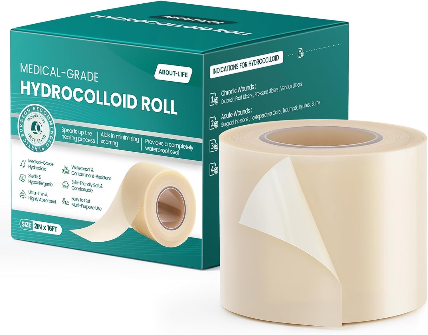 Hydrocolloid Pimple Patch Roll-2in x 16ft | Absorbs Oil, Prevents Scarring | Overnight Treatment | For All Skin Types | Acne Patches for Face-image-42