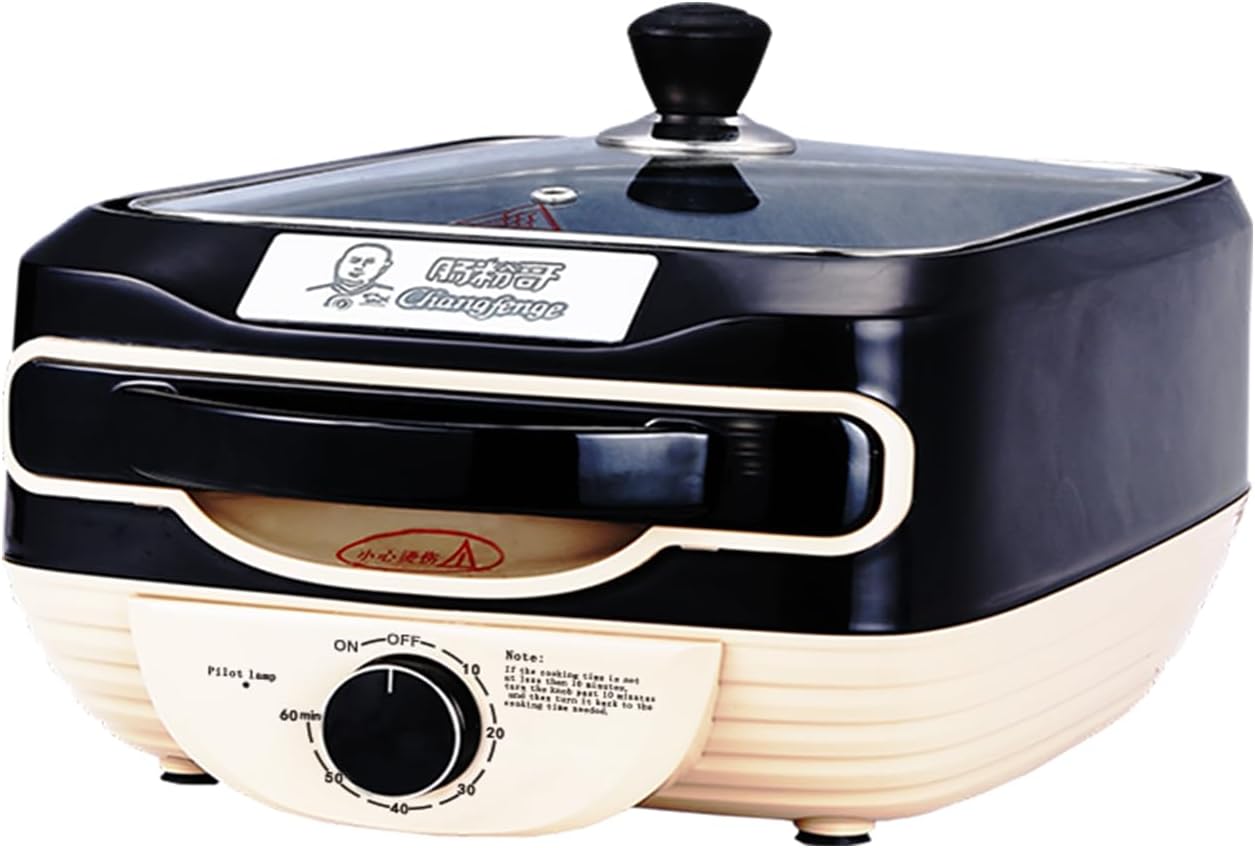 Rice Rolls Machine, Hot Dog Steamer and Bun Warmer, Cantonese Rice Noodle Rolls Machine, Vermicelli Roll Steamer for Chinese Cheung Fun, Breakfast (Black)