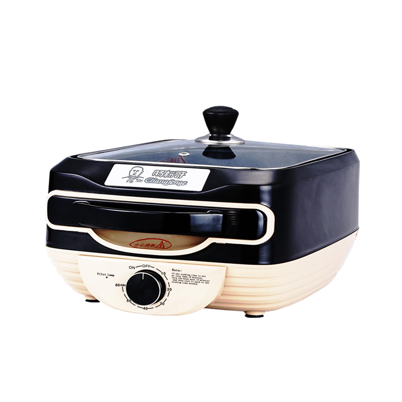 Rice Rolls Machine, Hot Dog Steamer and Bun Warmer, Cantonese Rice Noodle Rolls Machine, Vermicelli Roll Steamer for Chinese Cheung Fun, Breakfast (Black)