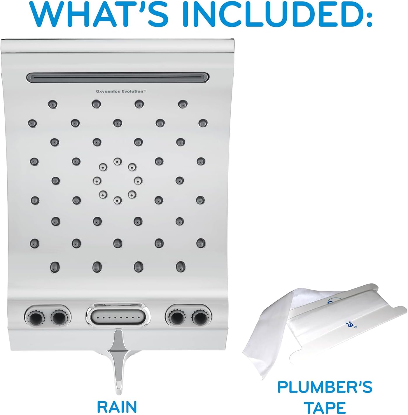 Oxygenics Evolution 5-Setting Chrome Rain Shower Head