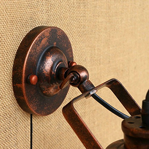 Kiven Metal Pail Wall Sconces 1-Light Plug-In Lighting Minimalist Loft Vintage Wall Lamp For Living Room Bar Loft Bulb Included (Copper) #TOP4