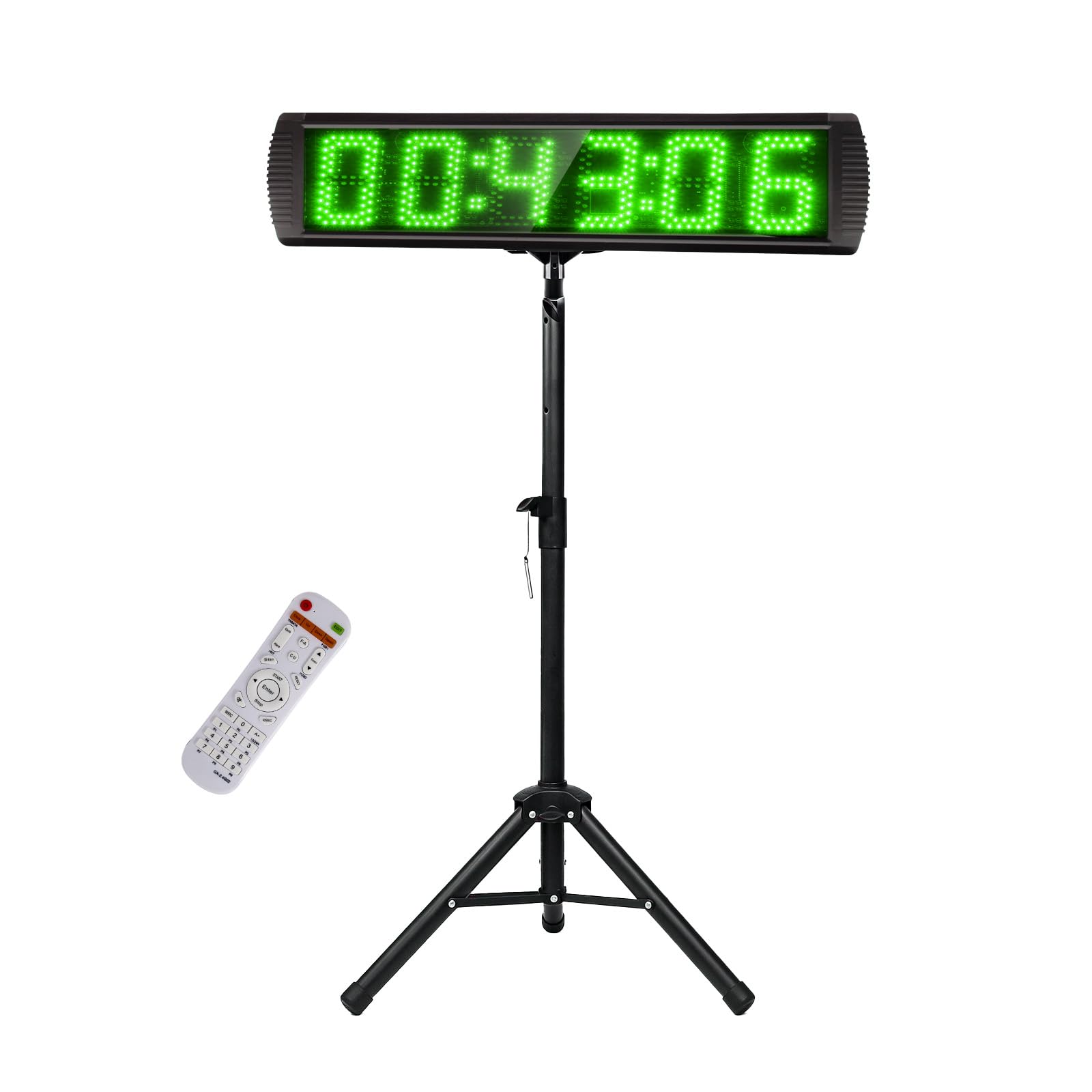 LUCKY TIME Chronomètre de Course avec trépied, Grand écran de 5 Pouces, télécommande, Affichage numérique LED avec Compteur jusqu'à 999 999 pour Salle de Sport, Piste d'athlétisme, Courses et Sports