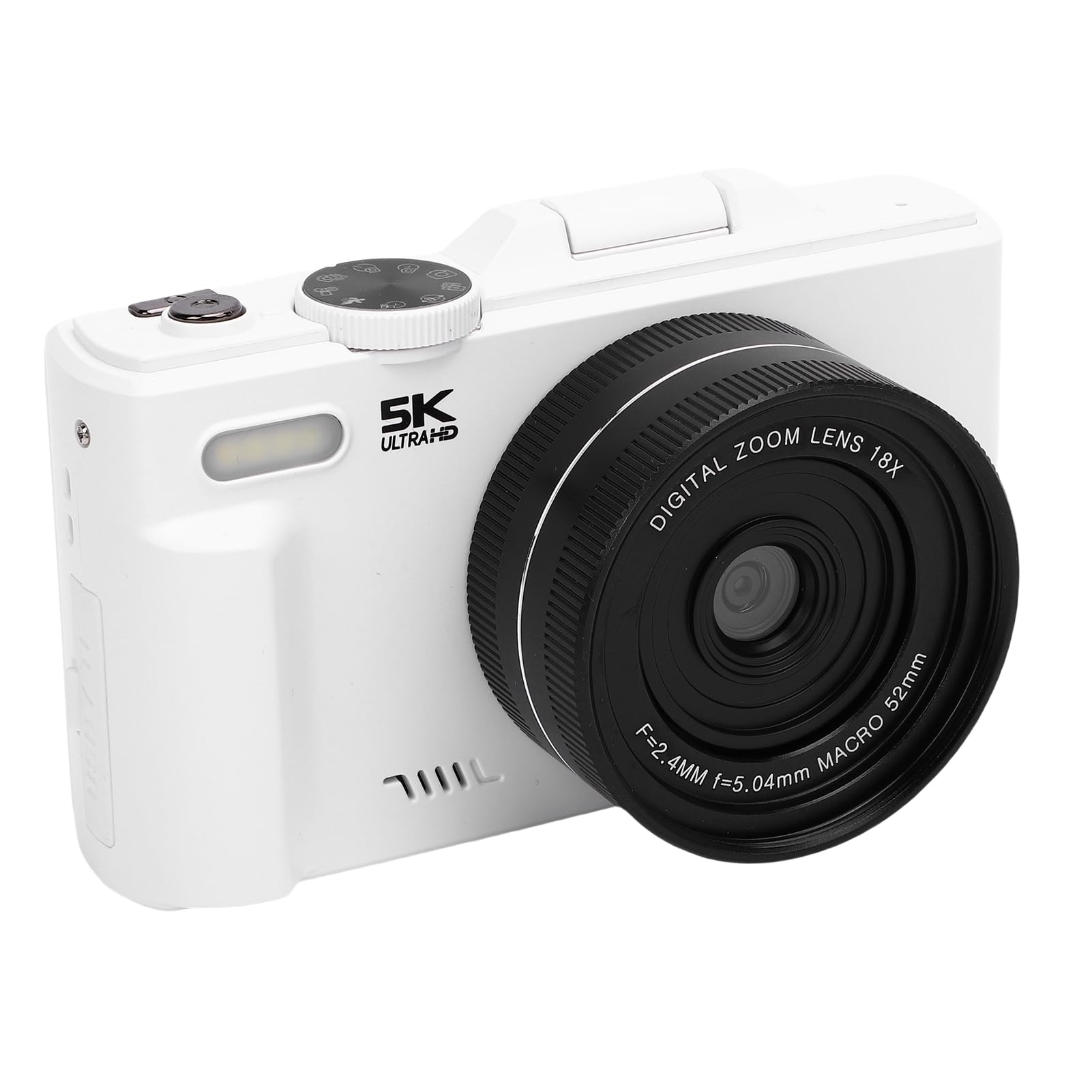 Tbest 5K 75MP Aparat Cyfrowy Ultra HD 18x Zoom Wi -Fi z lampą błyskową do Samochodów Internetowych Travel Vlogging (64GB)