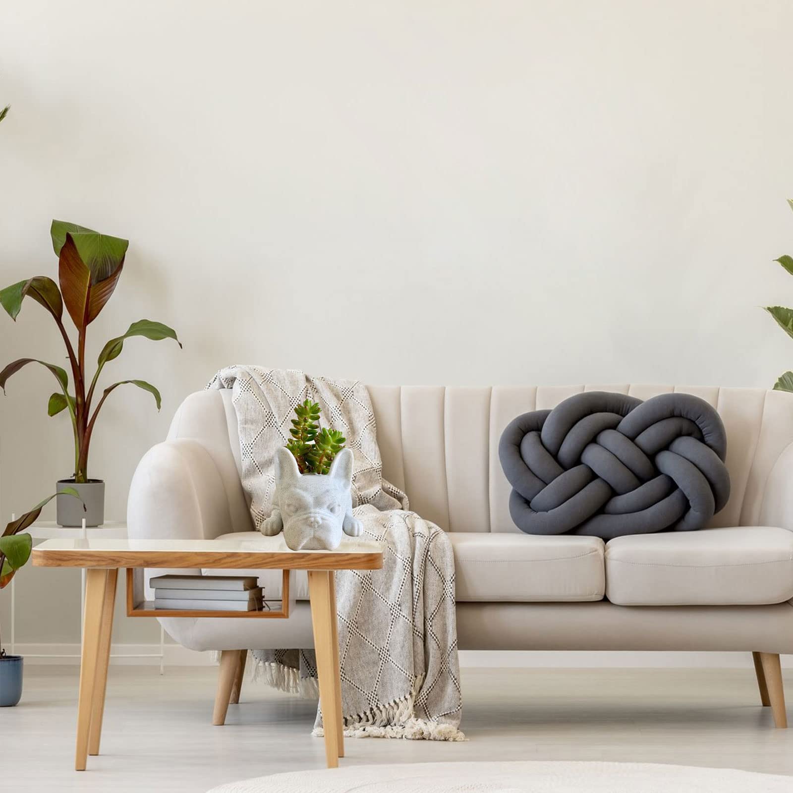 UIYIHIF Resin Dog Succulent Planter Mini Puppy Air Plant Planter,French Bulldog Shape Cute Bonsai Flower Pots for Home Garden Office Desktop Decor (No Plants), White