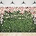 Riyidecor Pink Rose Green Leaves Backdrop 7Wx5H Feet Polyester Fabric Flower Floral Blossom Botanical Plant Spring Nature Wedding Birthday Women Girls Photography Background Wedding Photo Studio Shoot