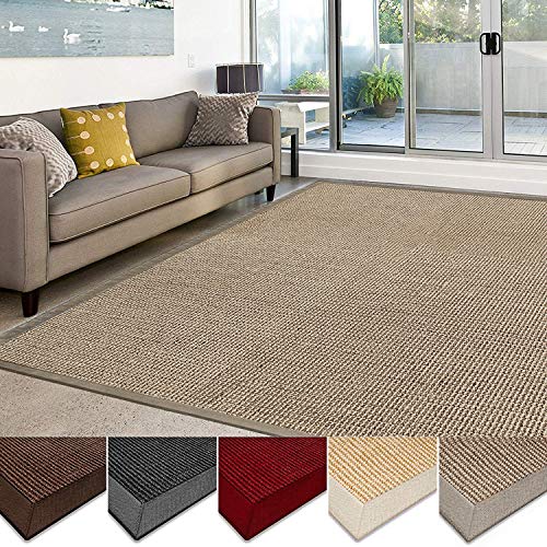 casa pura Sisal Rug | 100% Natural Fiber Area Rug | Non-Skid Eco-Friendly Throw Carpet for Entryway, Dining or Living Room and Sizes | Cork- 2.6' x 9' - Thumbnail 4