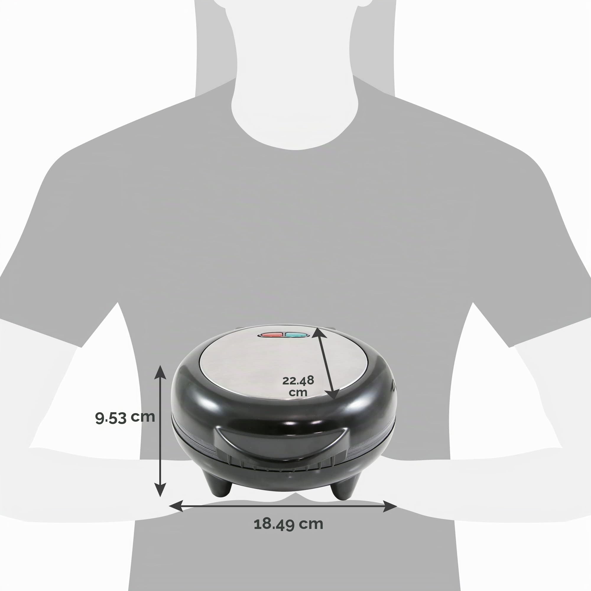 Elite Gourmet EOM205 Tortilla antiadherente, frittata, máquina para hacer bocadillos, máquina para hacer postres, 2 tortillas individuales de 6.5", acero inoxidable y negro