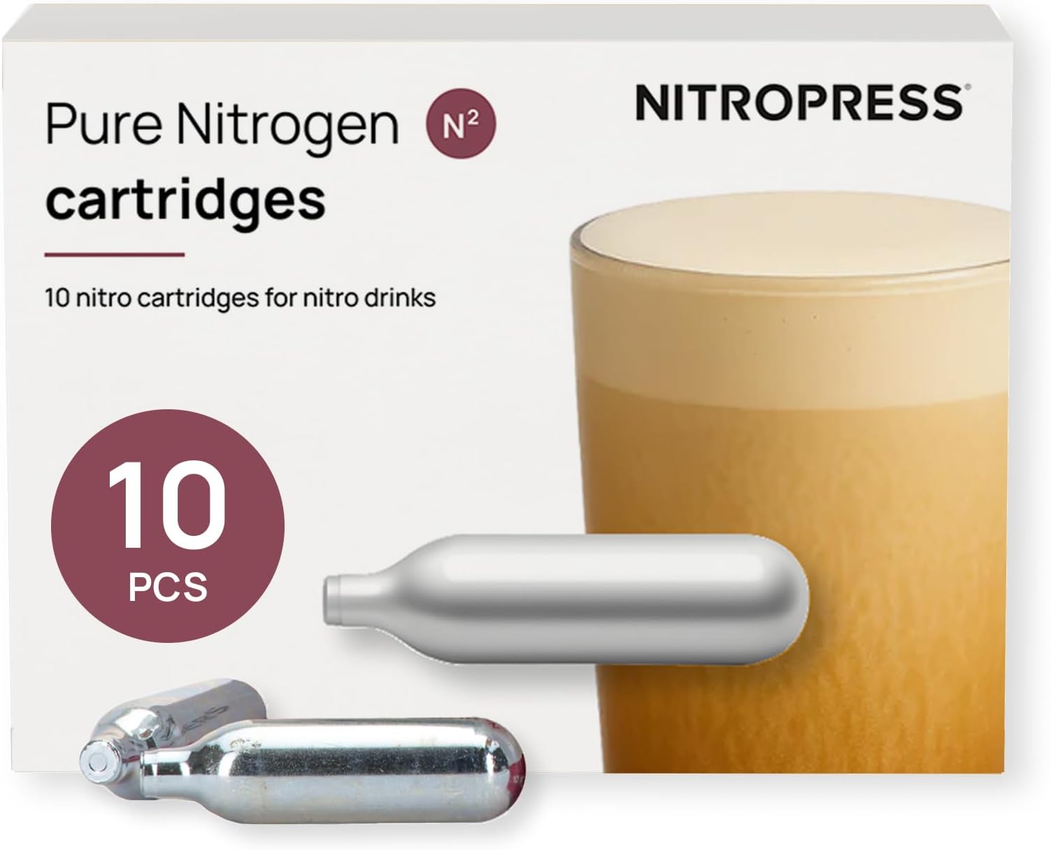 NitroPress 10 Pack Pure Nitrogen Cartridges for Original NitroPress