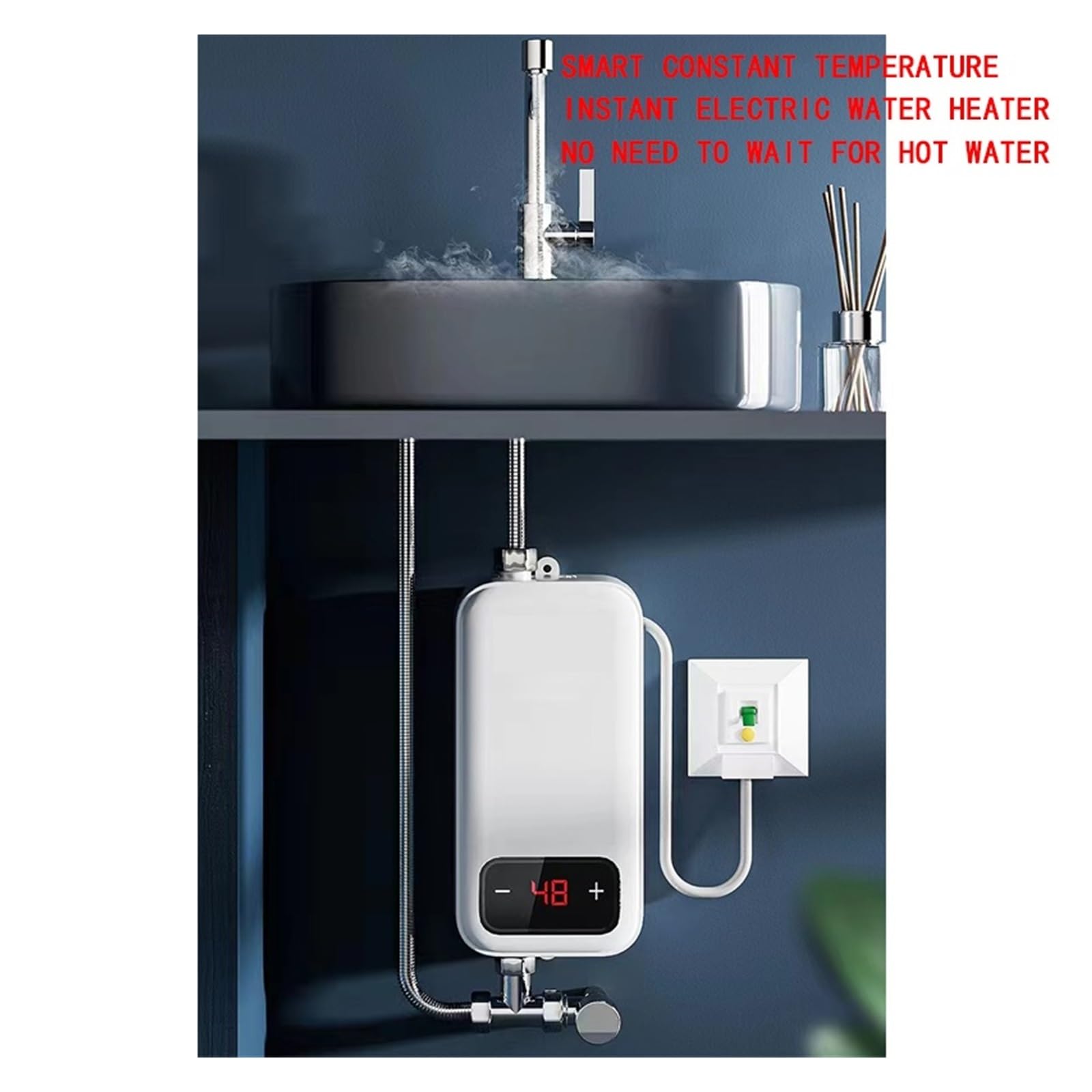Bezzbiornikowy Natychmiastowy Podgrzewacz Wody Grzejniki Elektryczne Do Domowej Kuchni Do Łazienki Prysznic Gorący Podgrzewacz szybko się nagrzewa(Without shower two)