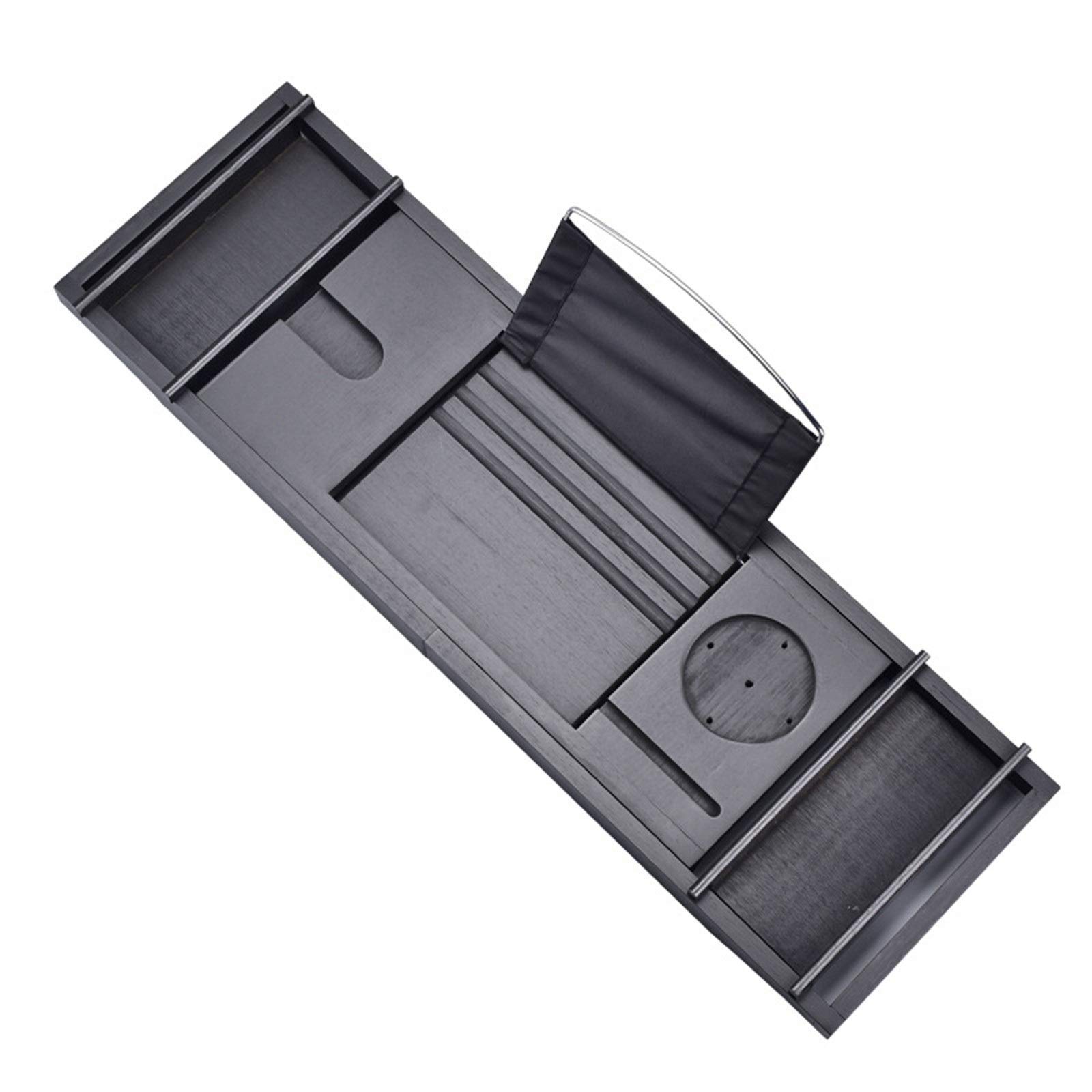 Bandeja para bañera Bandeja para bañera Antideslizante Multifuncional telescópica Bandeja para bañera (Color : Black, Size : 75x23cm) (Black 75x23cm)