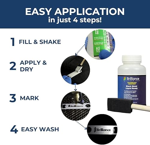 Miniatura 5 de Brilliance Laser Inks Polvo de marcado láser listo para líquido de 4.1 fl oz (tono cobre) para marcas de metales de alto contraste Accesorios