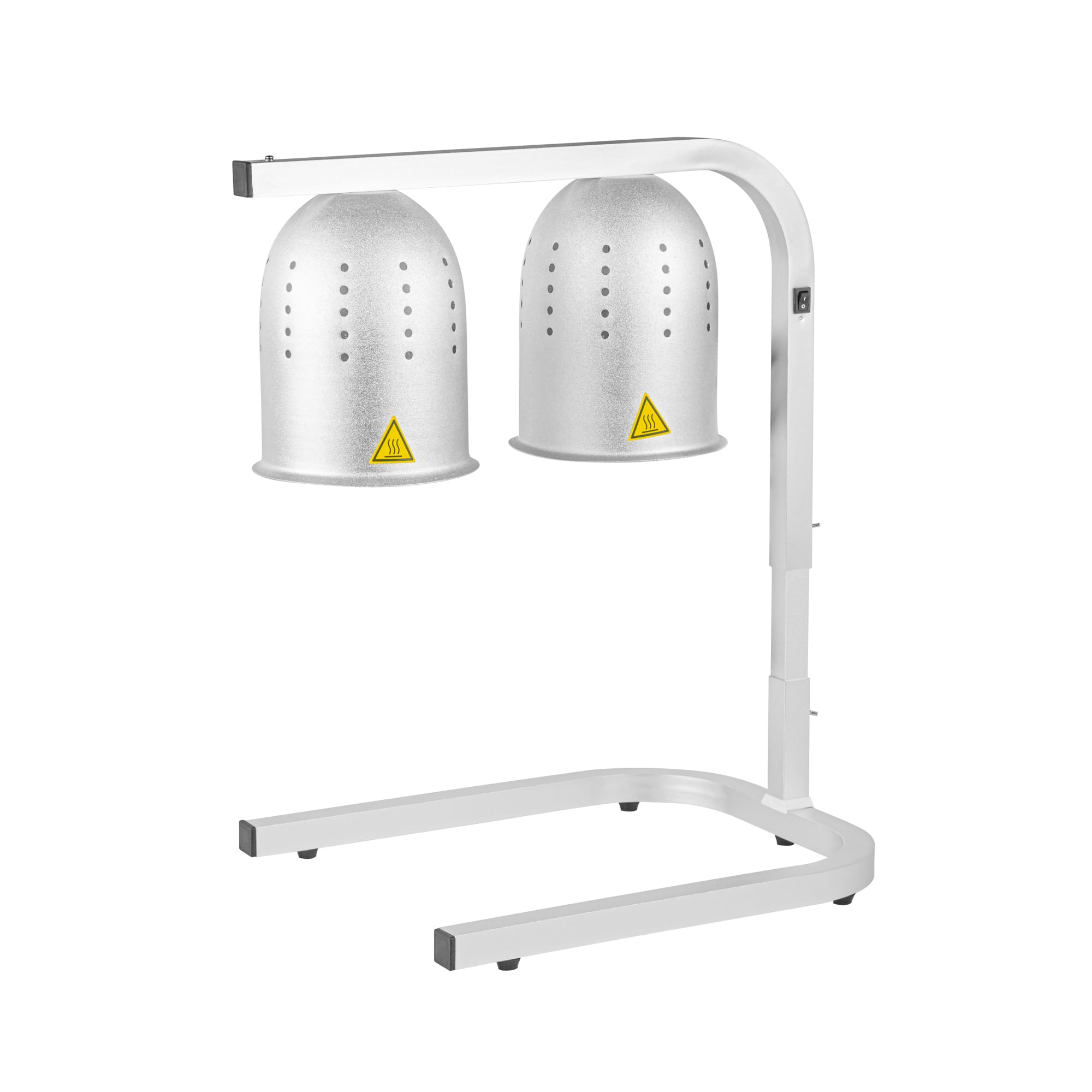 Restaurantware-Hi Tek Food Heat Lamp with Dual 250W Bulb, 1 Electric Catering Heat Lamp - Adjustable Stand, Standalone, Aluminum 2 Head Food Warming Light, Portable, for Buffet Or Foodservice