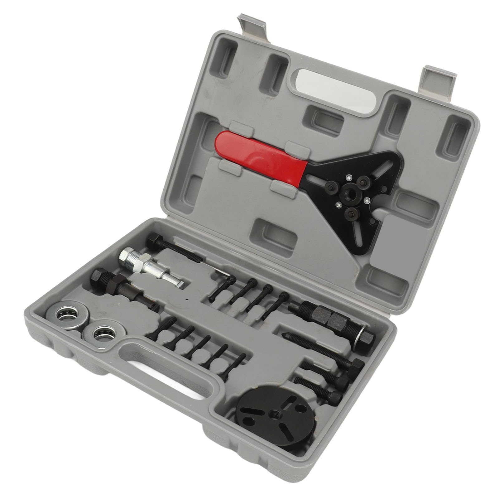 Estrattore Frizione AC per Riparazione Auto, 3 Ganasce Tavolo di Regolazione 40-80 Mm |Chiave a Due Funzioni, Acciaio Inossidabile con Rivestimento Nero, Compressore CA per Appassionati di