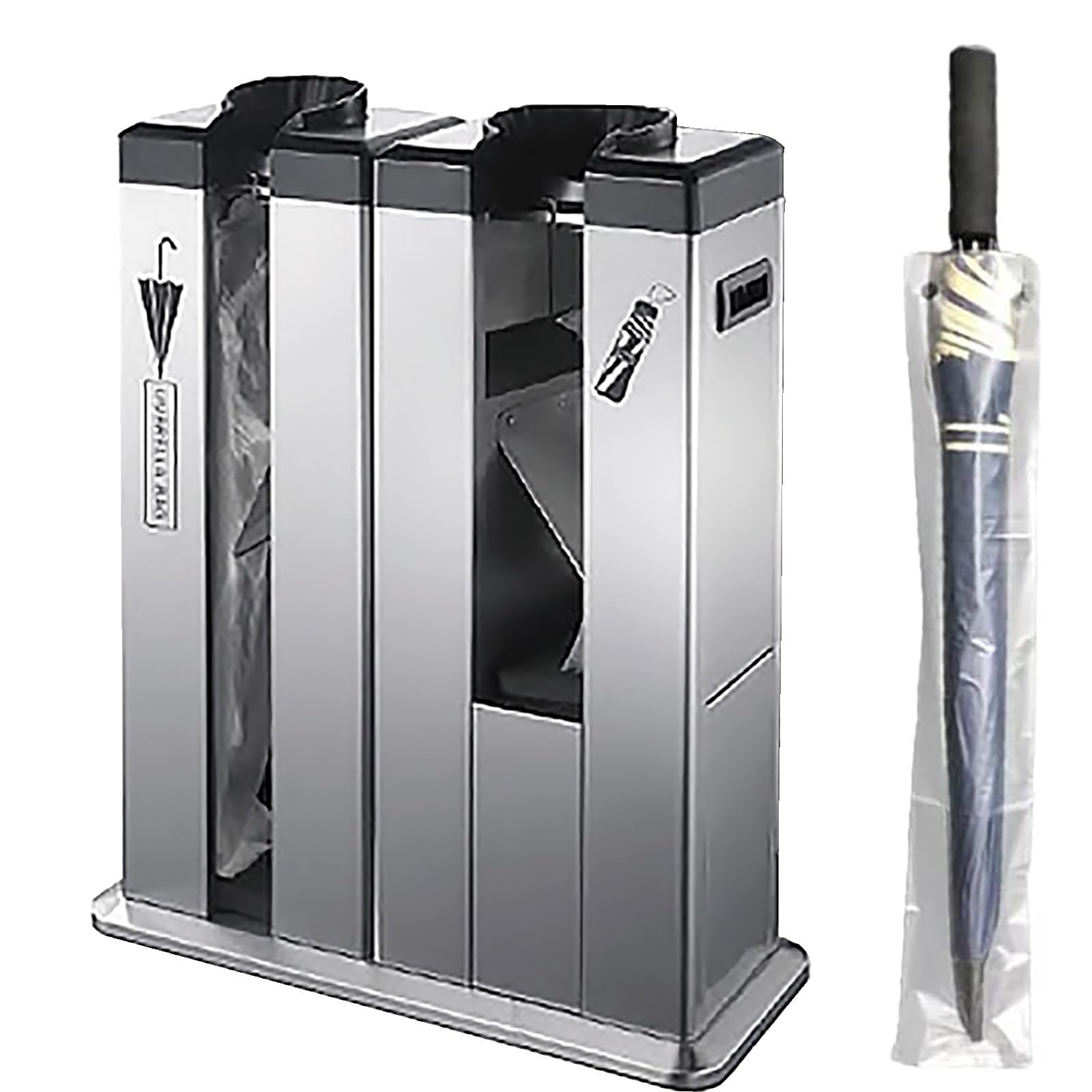 LJYKBFL Commercial Umbrella Bag Dispenser Stand with Wheels for Wet Umbrellas in Lobby, Office, Hotel, Supermarket