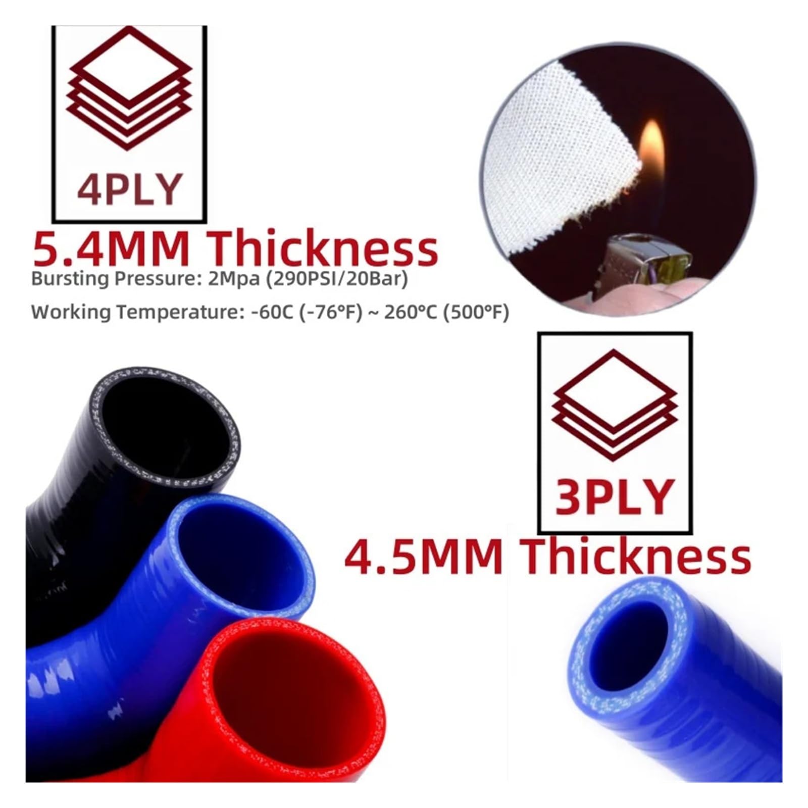 3PLY silikonowy łokieć redukcyjny 45 stopni, 38 mm-90 mm ID 102 mm matowy czarny wąż turbo (45-ID57-70 mm)