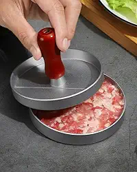 Prensa de hambúrguer espessa de aço inoxidável com caixa de presente - perfeita para cozinhar hambúrgueres suculentos (diâmetro: 11,7 cm)