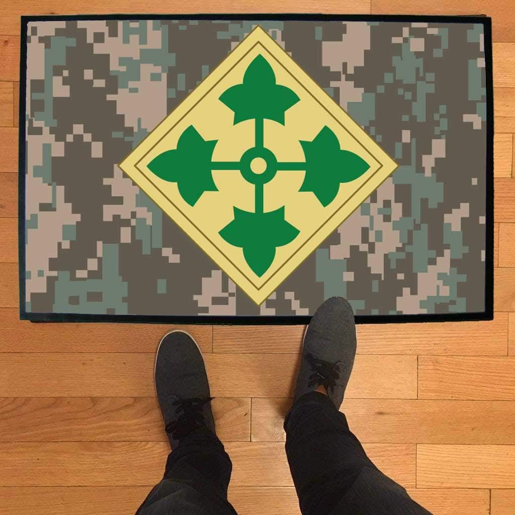 VictoryStore Home Accessories: 4th Infantry Division Door Mat 24 inches x 36 inches