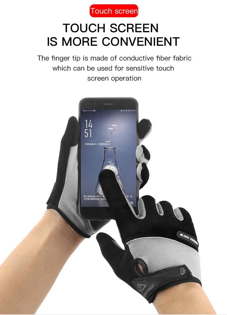 SUJAYU Fullfinger - Guantes de ciclismo para hombres y mujeres, guantes de bicicleta de dedo completo para pantalla táctil, accesorios de bicicleta, guantes para bicicleta de hombre, guantes de