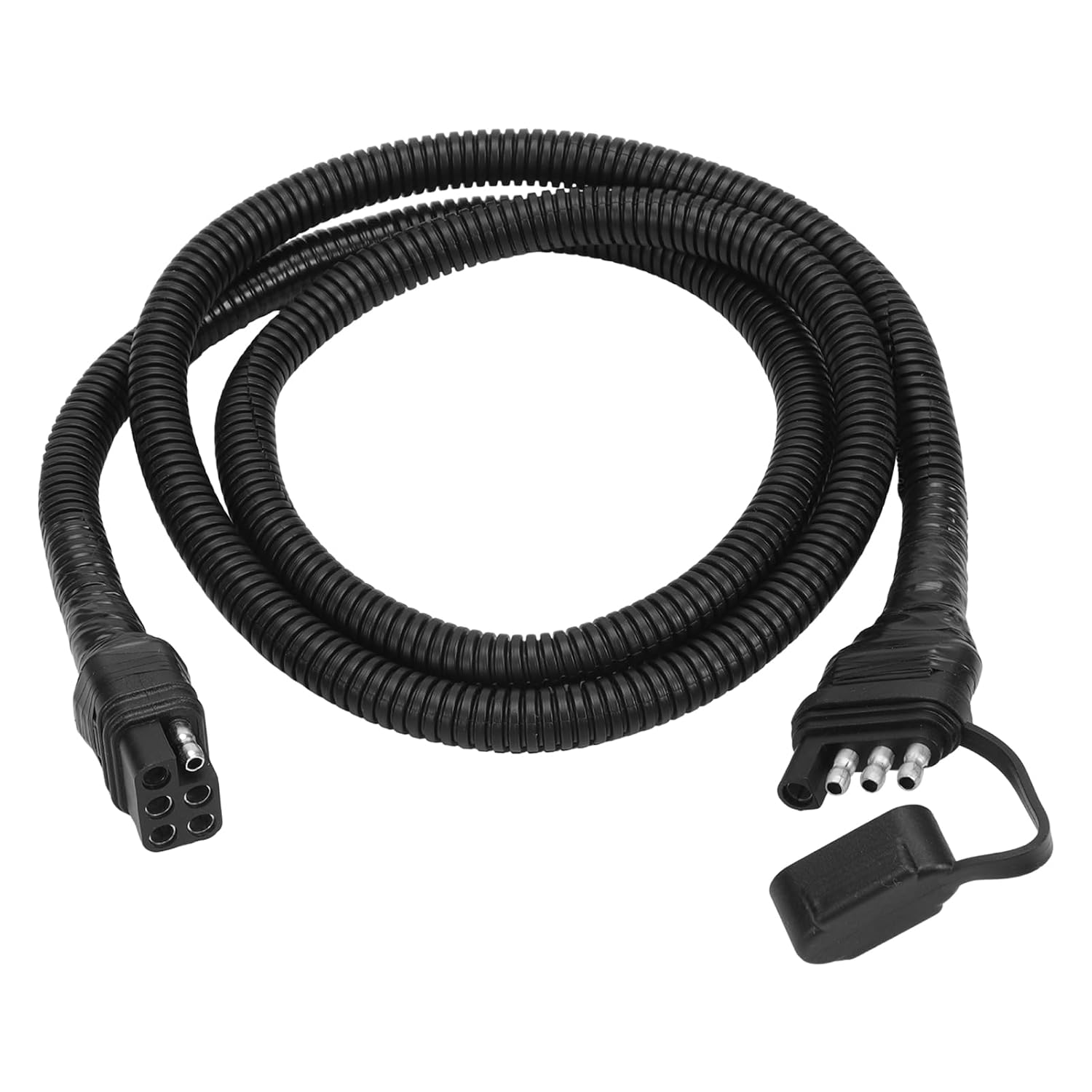 Square Adapter Connector Trailer Light Wiring Harness 48 Inch 4-Way Flat to 6-Way for Forest River Rockwood Damon Dutchman Skamper Fold-Down Campers Pop-Up Tent Camping Trailers