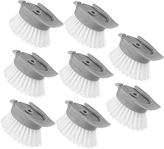 OHPHCALL 8 peças de substituição para cabeça de escova escova de esfregar escova de limpeza de cabeça de substituição escova de sabão de cabeça escova de sabão de substituição escova refil cabeça cozinha líquido limpador de plástico doméstico
