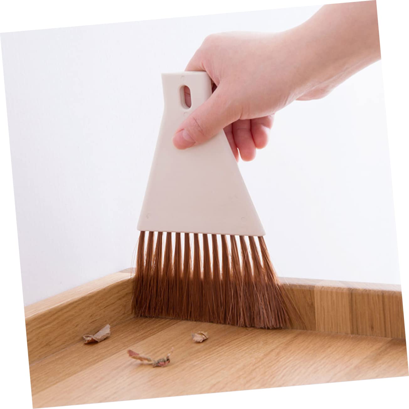 SEWOART 2 Sets Cleaning Tools Mini Broom Hanging Hole Design Broom and Dustpan Cleaning Utensils Rotating Bottle Brush Window Door Track Brush Tiny Mini Dustpan