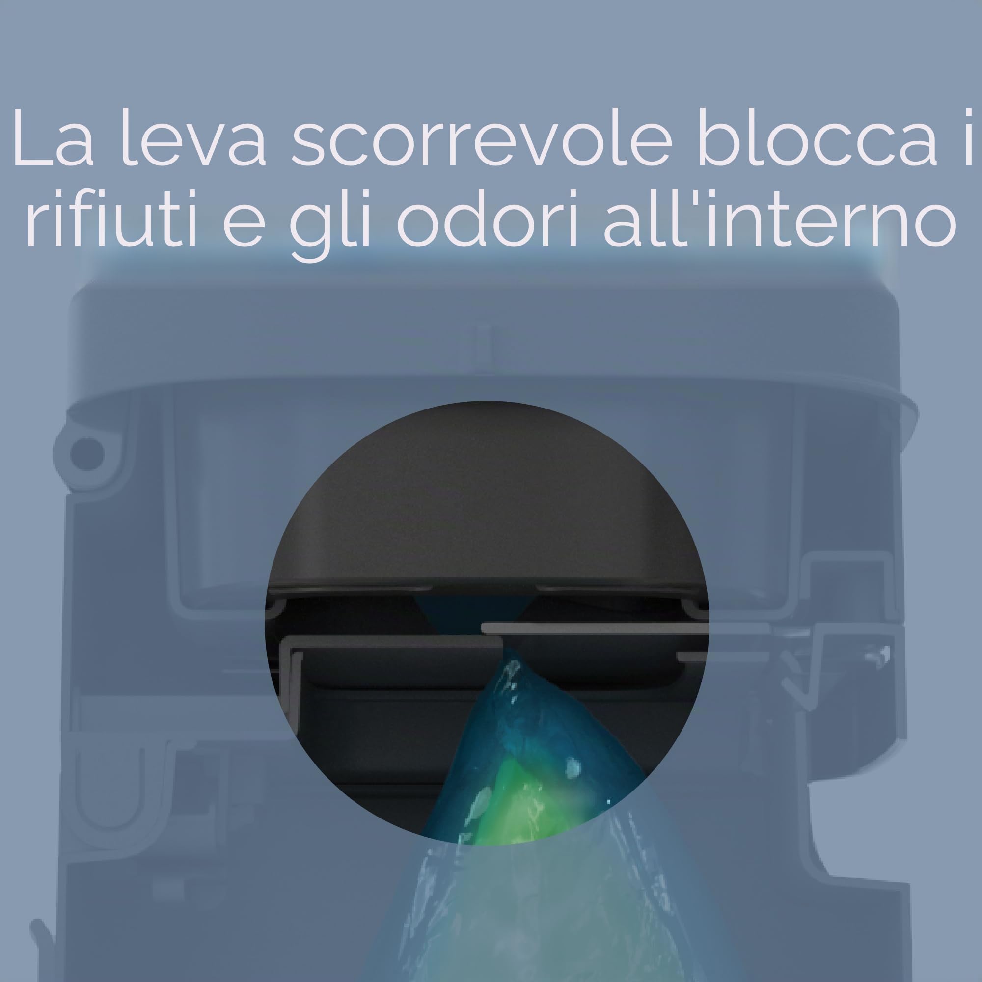 Pet Genie Secchio | Sistema di smaltimento dei rifiuti del cane per il controllo degli odori all'interno e all'esterno | Cestino per la cacca del cane | Include 1 sacchetto quadrato di ricarica che