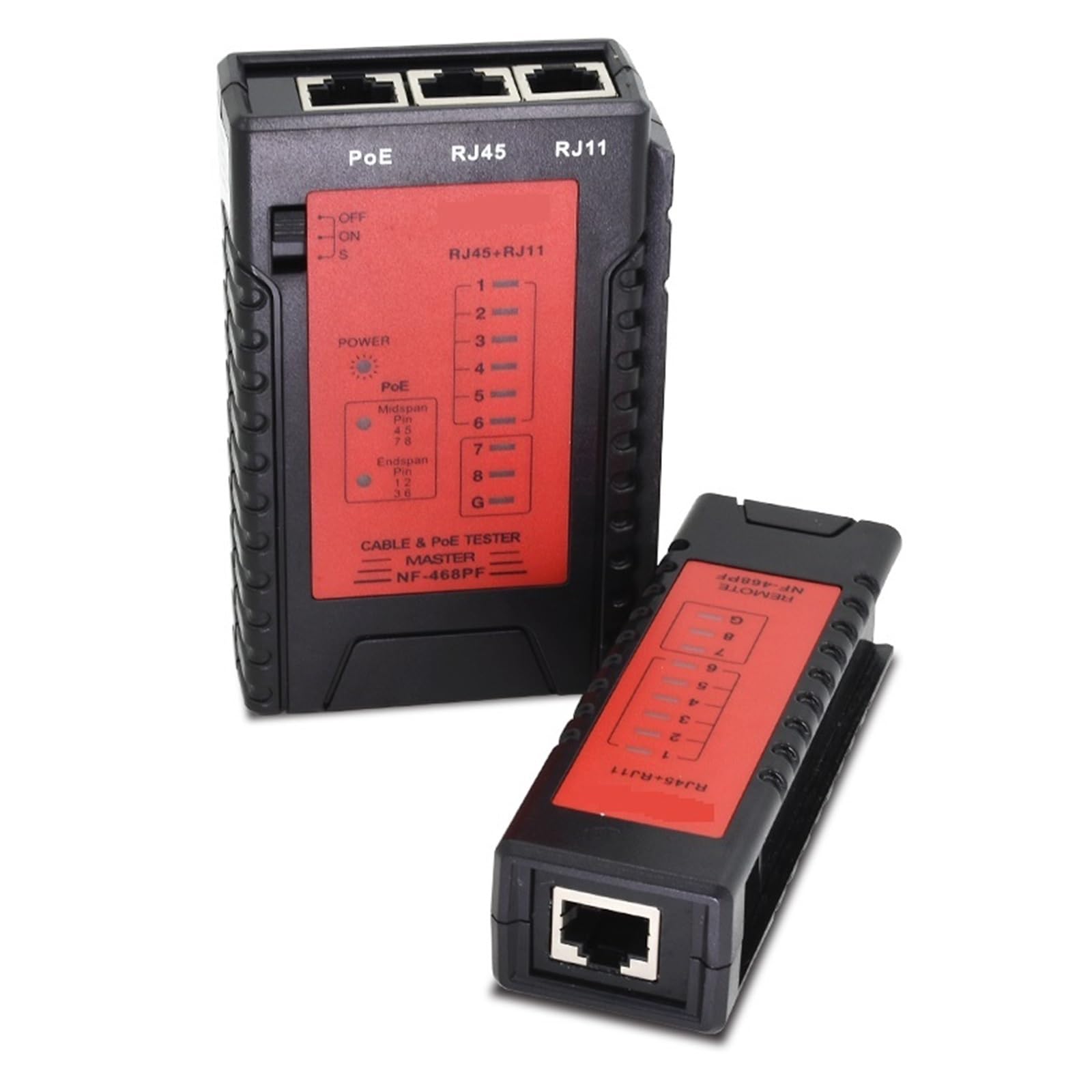 Probador NF-468PF RJ45, POE, De Cable Red, Rastreador, Herramienta Lan, Buscador, Prensado RJ11 Identificación Precisa Eficaz