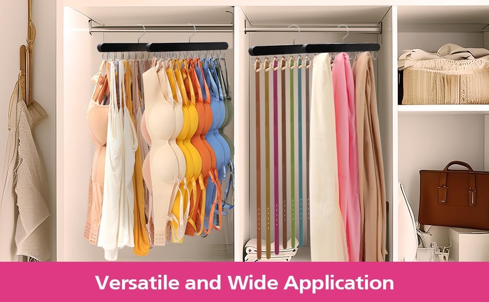 Miniatura 3 de Organizador de brasieres para organización de armario, colgador de camiseta sin mangas, capacidad de 20 ganchos, plegable para organizador de