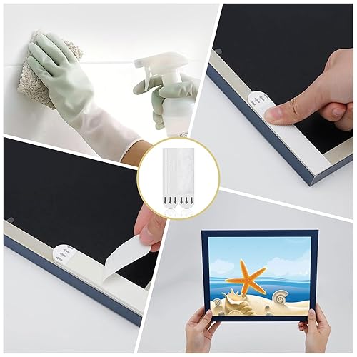 Miniatura 4 de Tiras medianas para colgar cuadros, cinta adhesiva de gancho y velcro, colgador de cuadros sin daños, tiras adhesivas impermeables para colgar