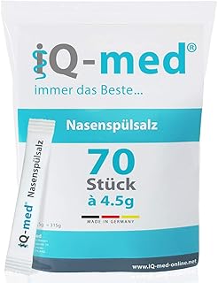 Nasenspülsalz von iQ-med® | 70 Stück zu 4,5g | 315g | Salz für Nasendusche