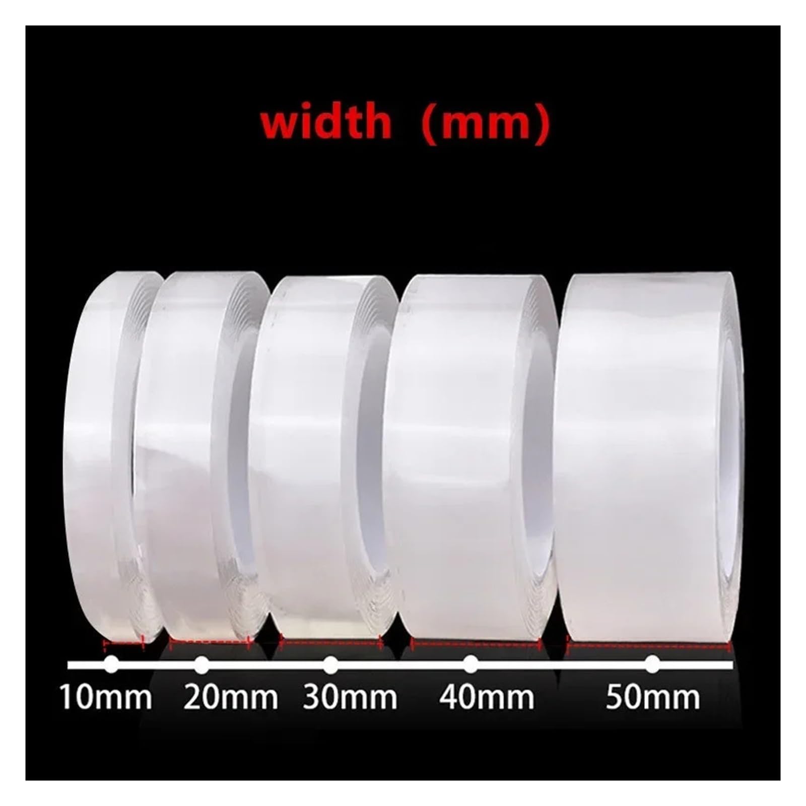 Nastro adesivo biadesivo trasparente, Nastro biadesivo da 1/5 m senza tracce for bagno, cucina, lavandino, rubinetto, adesivo in gel(Width 3 Cm,5 meters)