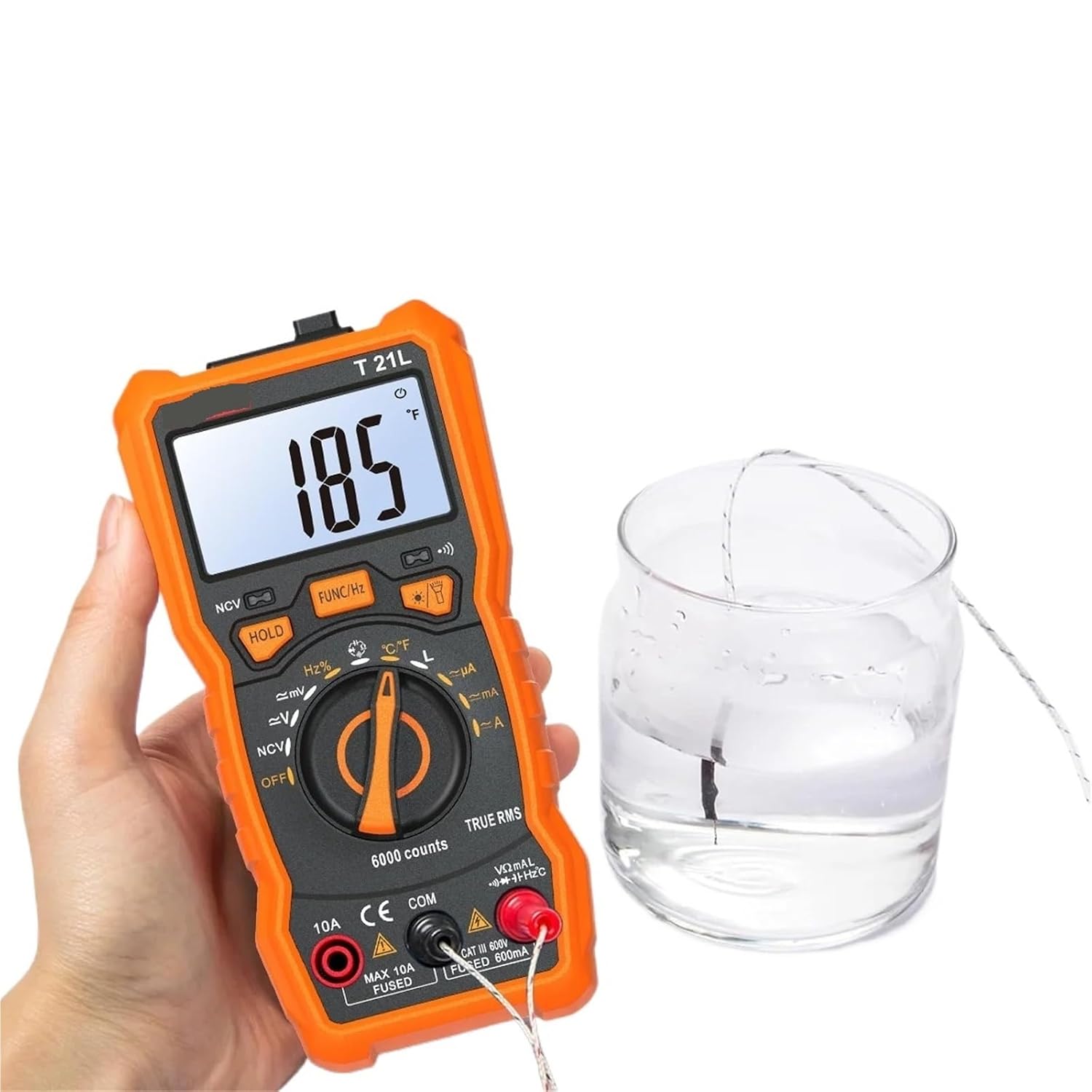 T21L Inductance Digital Multimeter 600μH-60H Range Duty Cycle 0.1-99% Temp DC AC Amp Voltage Resistance Capacitance NCV Hz