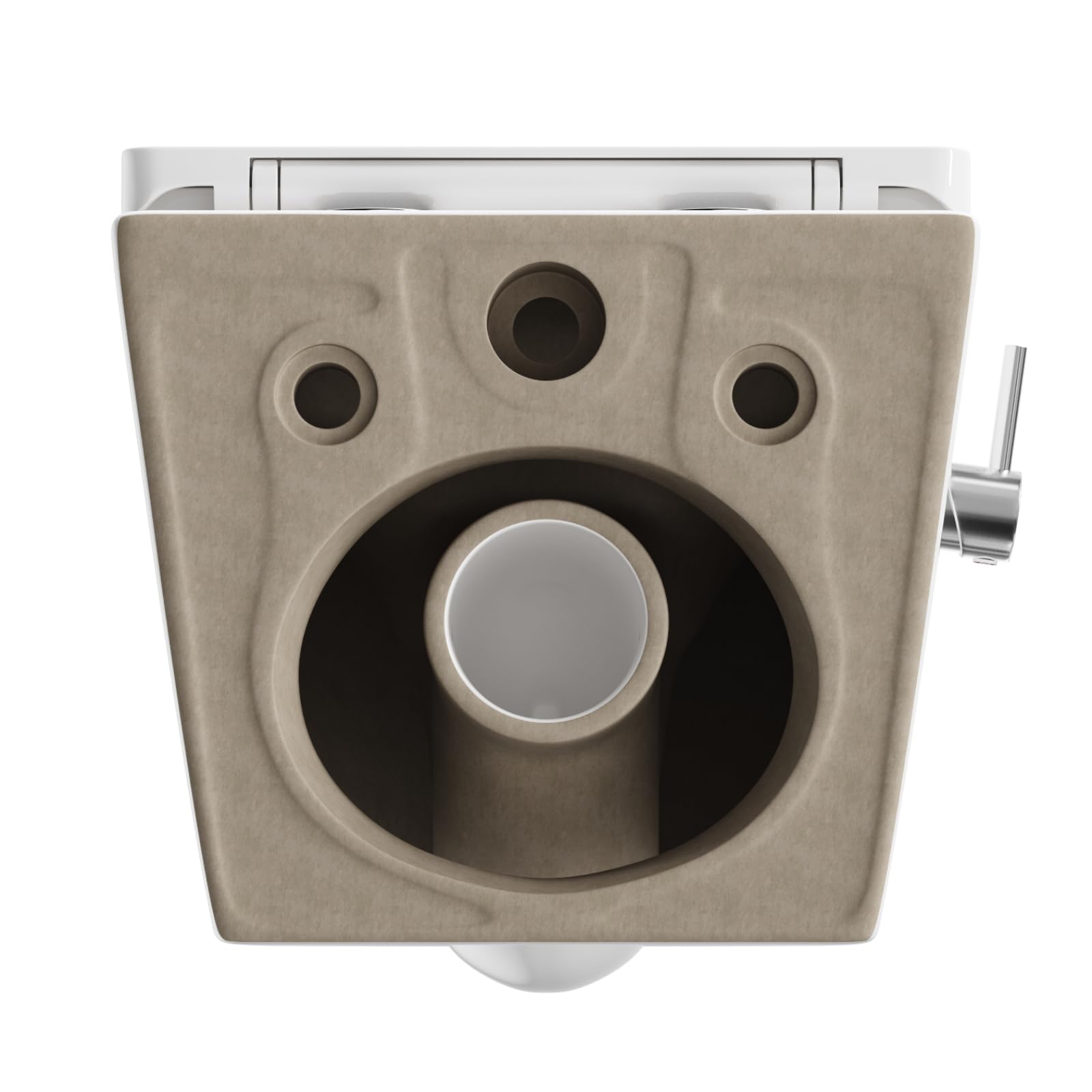 Inodoro de ducha sin borde con boquilla integrada, inodoro Taharet con grifo de agua fría/caliente, colgante redondo, inodoro de pared blanco con nano, inodoro con tapa de inodoro con descenso
